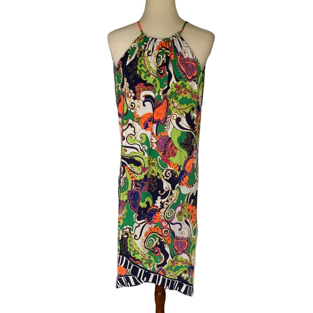 Trina Turk Michalin Turkish Delight Halter Paisley Tunic Slip Dress - 2 - Picture 3 of 14